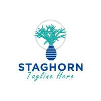 logo illustratie van staghorn koraal zaden vector