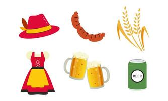 oktoberfeest bier festival pictogrammen reeks vector