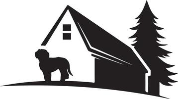 bedrijf logo vector hond met huis