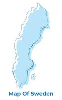 Zweden gemakkelijk schets kaart vector illustratie