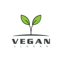 veganistisch logo vector sjabloon symbool ontwerp