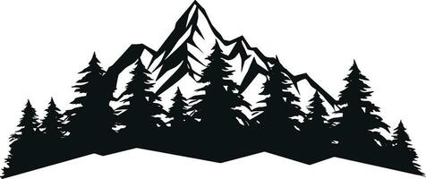 hand- getrokken bergen silhouetten voor hoog berg icoon, vector illustratie. ai gegenereerd illustratie.