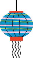 lucht lantaarn, kleurrijk heet lucht ballon riso afdrukken vector