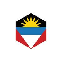 antigua en Barbuda vlag veelhoek stijl insigne vector illustratie