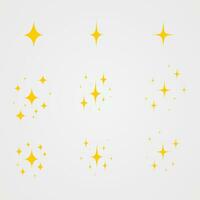 reeks sterren geel schitteren sprankelend schijnend vlak ontwerp vector