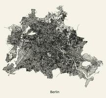 stad weg kaart van berlijn, Duitsland vector