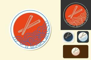 logo icoon ramen cafe geïsoleerd vector reeks