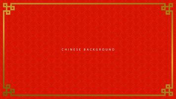 vector illustratie van een Chinese kader achtergrond in rood en goud kleuren