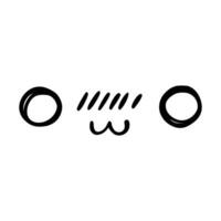 kawaii's schattig gezicht. manga-stijl ogen en mond. grappig tekenfilm Japans emoticon in verschillend uitdrukkingen, mega groot set. uitdrukking anime karakter en emoticon gezicht illustratie. achtergrond. afdrukken. vector