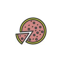pizza icoon. teken voor mobiel concept en web ontwerp. schets vector icoon. symbool, logo illustratie. vector grafiek.