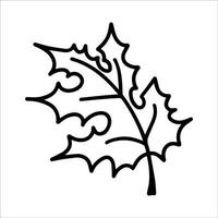 schattig tekening herfst vector esdoorn- blad geïsoleerd Aan wit Aan wit achtergrond. hand- getrokken vector illustratie voor kleur bladzijde en kunst boeken voor volwassenen en kinderen.