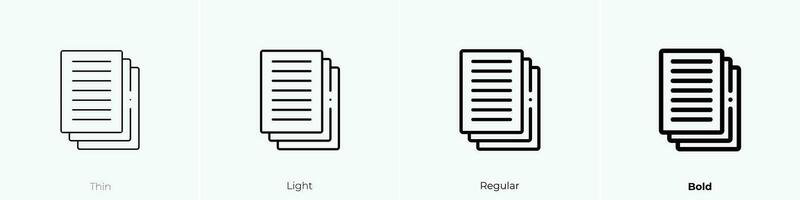 papier vel icoon. dun, licht, regelmatig en stoutmoedig stijl ontwerp geïsoleerd Aan wit achtergrond vector