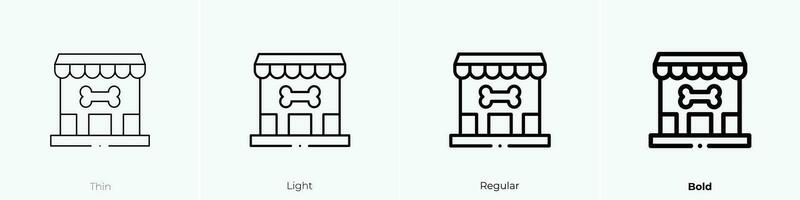 dierenwinkel icoon. dun, licht, regelmatig en stoutmoedig stijl ontwerp geïsoleerd Aan wit achtergrond vector