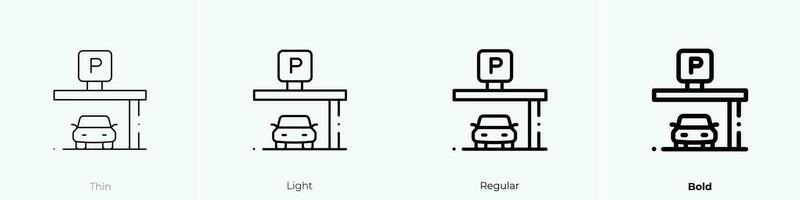 parkeren Oppervlakte icoon. dun, licht, regelmatig en stoutmoedig stijl ontwerp geïsoleerd Aan wit achtergrond vector
