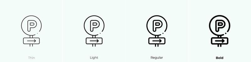 parkeren Oppervlakte icoon. dun, licht, regelmatig en stoutmoedig stijl ontwerp geïsoleerd Aan wit achtergrond vector