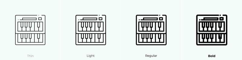 piano icoon. dun, licht, regelmatig en stoutmoedig stijl ontwerp geïsoleerd Aan wit achtergrond vector