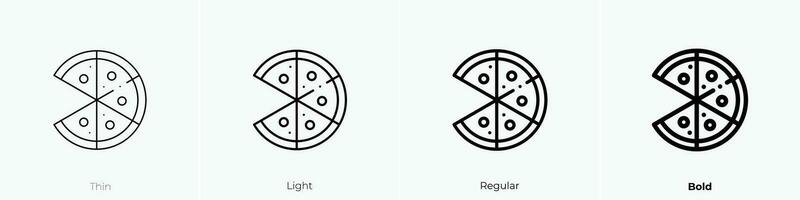 pizza icoon. dun, licht, regelmatig en stoutmoedig stijl ontwerp geïsoleerd Aan wit achtergrond vector