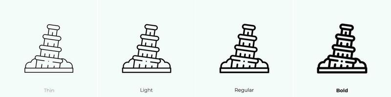 Pisa toren icoon. dun, licht, regelmatig en stoutmoedig stijl ontwerp geïsoleerd Aan wit achtergrond vector