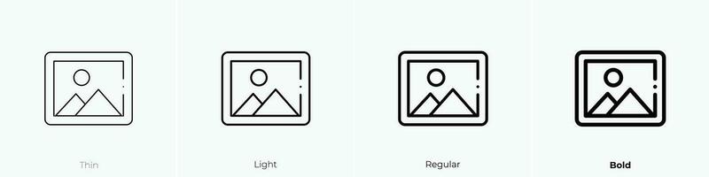 afbeelding icoon. dun, licht, regelmatig en stoutmoedig stijl ontwerp geïsoleerd Aan wit achtergrond vector