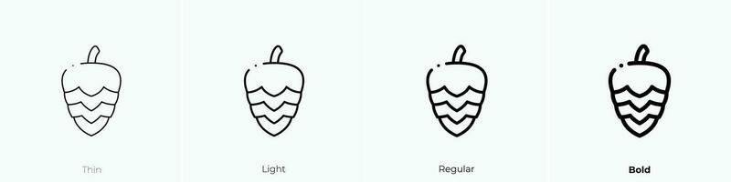 pijnboom ijshoorntje icoon. dun, licht, regelmatig en stoutmoedig stijl ontwerp geïsoleerd Aan wit achtergrond vector