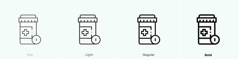 pillen icoon. dun, licht, regelmatig en stoutmoedig stijl ontwerp geïsoleerd Aan wit achtergrond vector