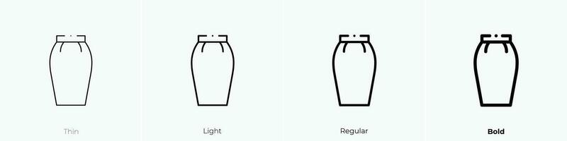 potlood rok icoon. dun, licht, regelmatig en stoutmoedig stijl ontwerp geïsoleerd Aan wit achtergrond vector