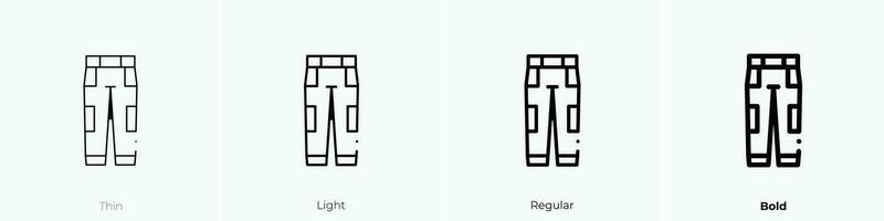 broek icoon. dun, licht, regelmatig en stoutmoedig stijl ontwerp geïsoleerd Aan wit achtergrond vector