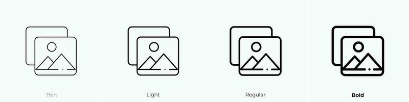 afbeeldingen icoon. dun, licht, regelmatig en stoutmoedig stijl ontwerp geïsoleerd Aan wit achtergrond vector