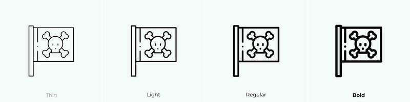 piraat vlag icoon. dun, licht, regelmatig en stoutmoedig stijl ontwerp geïsoleerd Aan wit achtergrond vector