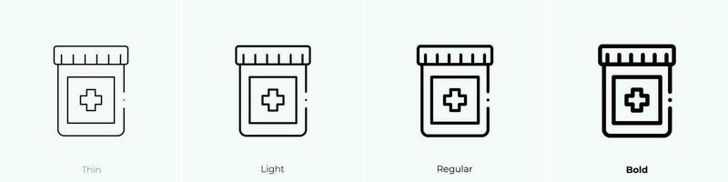 pillen icoon. dun, licht, regelmatig en stoutmoedig stijl ontwerp geïsoleerd Aan wit achtergrond vector