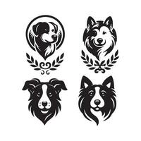 hond hoofd icoon. vlak stijl. tekenfilm hond gezicht. vector illustratie. silhouet gemakkelijk. dier logotype concept. logo ontwerp sjabloon.