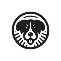 hond hoofd icoon. vlak stijl. tekenfilm hond gezicht. vector illustratie. silhouet gemakkelijk. dier logotype concept. logo ontwerp sjabloon.