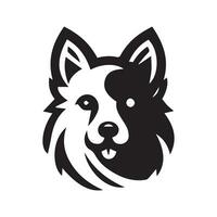 hond hoofd icoon. vlak stijl. tekenfilm hond gezicht. vector illustratie. silhouet gemakkelijk. dier logotype concept. logo ontwerp sjabloon.