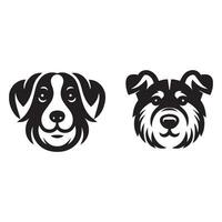 hond hoofd icoon. vlak stijl. tekenfilm hond gezicht. vector illustratie. silhouet gemakkelijk. dier logotype concept. logo ontwerp sjabloon.