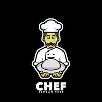 schattig chef mascotte tekenfilm logo vector