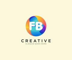 fb eerste logo met kleurrijk cirkel sjabloon vector. vector