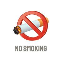 Nee roken waarschuwing met rood verboden teken vector