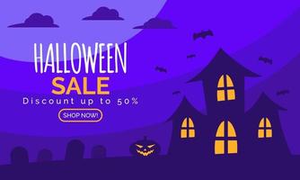 platte halloween-verkoopbanner vector