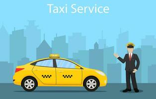 taxi bestuurder. geel taxi vector