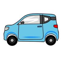 elektrisch auto in blauw vector