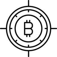 bitcoin doelwit schets vector illustratie icoon
