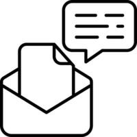 correspondentie e-mail schets vector illustratie icoon