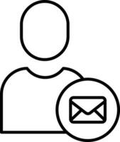 gebruiker contacten mail schets vector illustratie icoon