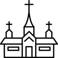 kerk schets vector illustratie icoon