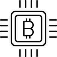 bitcoin spaander schets vector illustratie icoon