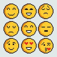 pixel kunst emoticons reeks vector