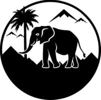 olifant, zwart en wit vector illustratie