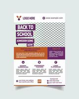 kinderen toelating Open folder of school- poster en modern school- brochure vector het dossier