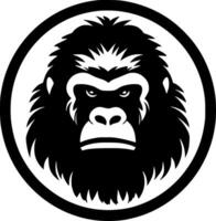 gorilla, zwart en wit vector illustratie