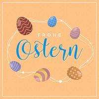 Flat Frohe Ostern Lettring typografie vectorillustratie vector